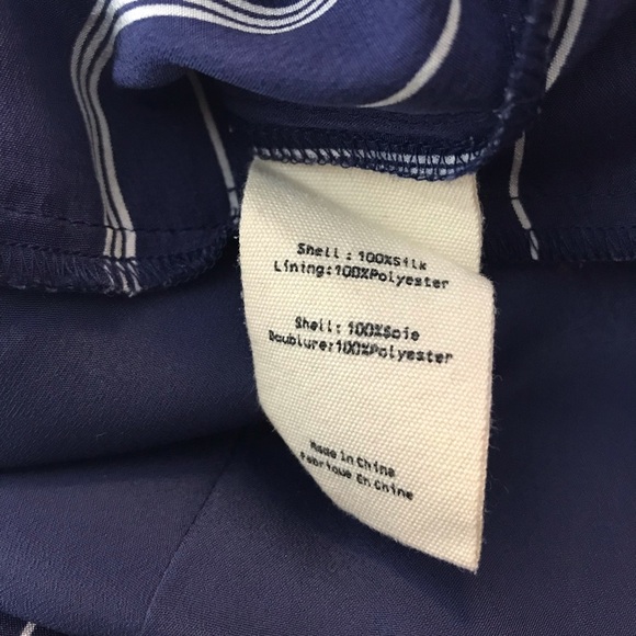 L’AGENCE Size 6 Silk Finley Button-Leg Stripe Jumpsuit Navy‎ White Lightweight - Picture 9 of 10